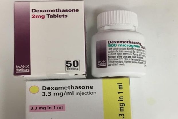 Clinical trial efficacy for dexamethasone and COVID-19